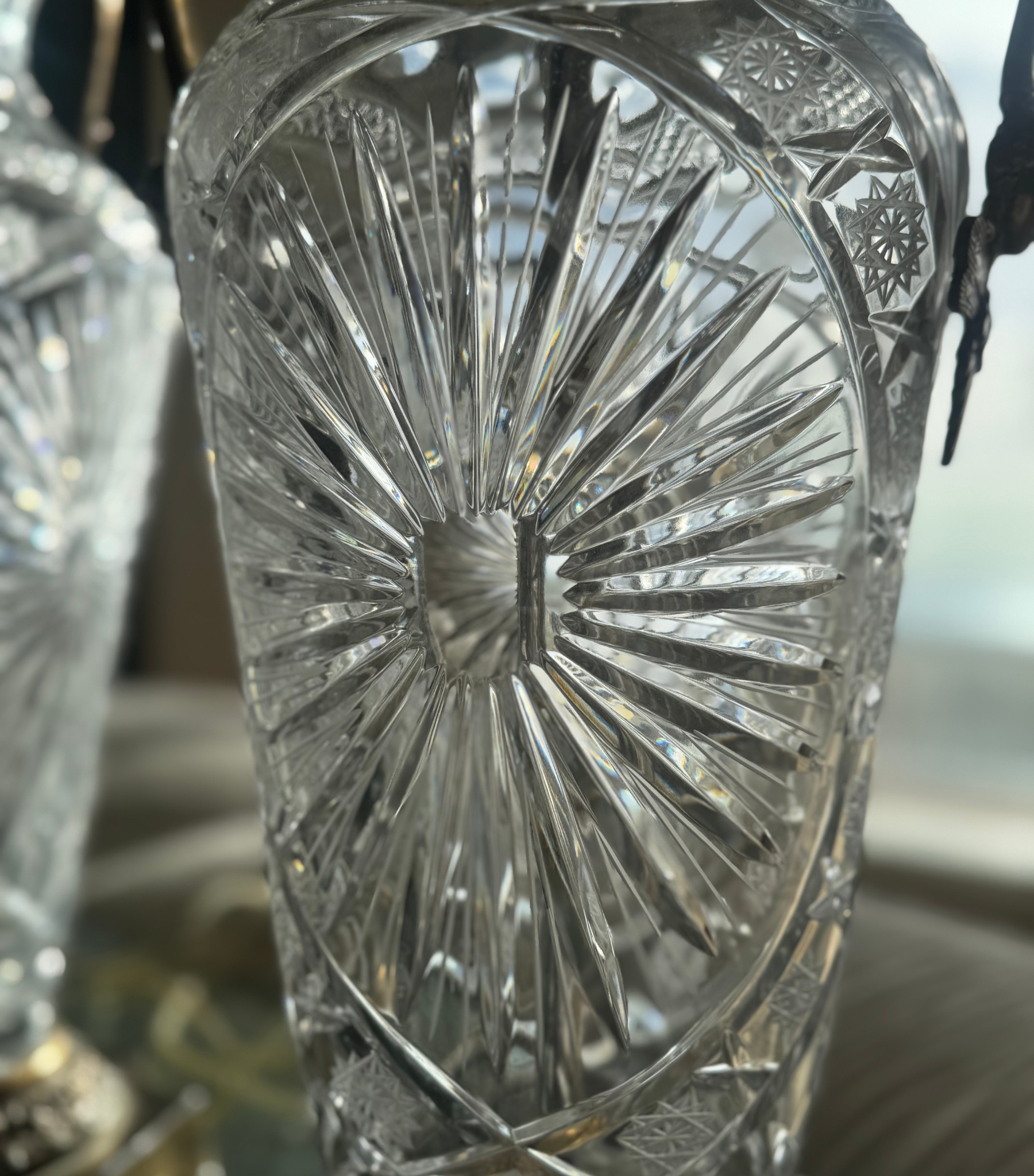 Marbro-Style Hand-Cut Crystal & Brass Lamps – Hollywood Regency Elegance