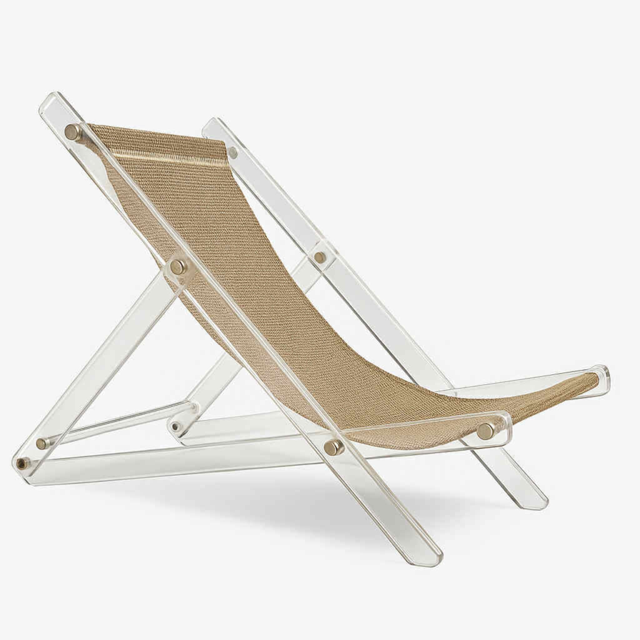 Rare 1970s Slingback Lucite Lounge Chairs — Pair