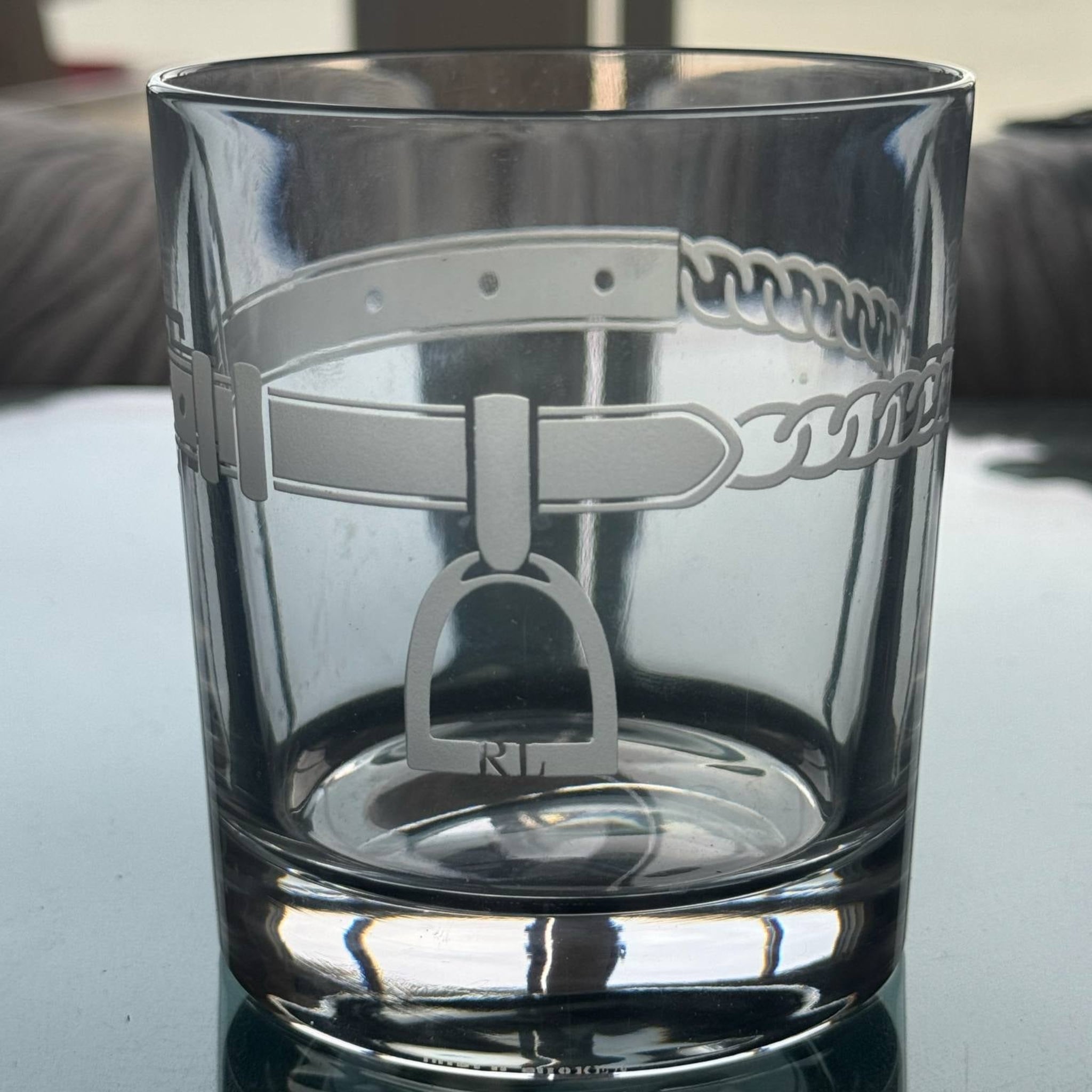 Vintage Ralph Lauren Equestrian Rocks Glass – Stirrup & Bridle Etching
